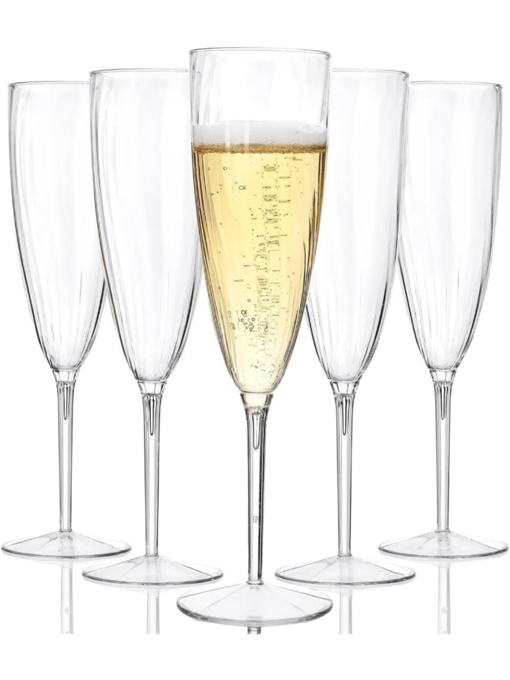 36-Pack Clear Plastic Champagne Flutes - Elegant Disposable Glasses for Parties